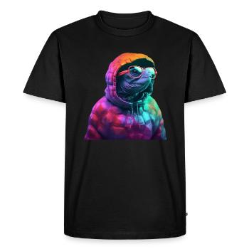 Turtle with sunglasses Cool turtles - Men's Premium Organic T-Shirt - black - Front - Nico (187cm)