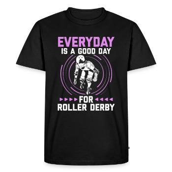 Roller derby - T-shirt Premium bio Homme - noir - Devant - Nico (187cm)