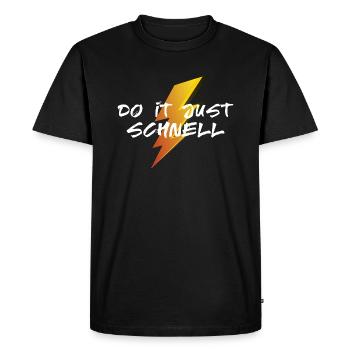 Faites-le juste vite - T-shirt Premium bio Homme - noir - Devant - Nico (187cm)