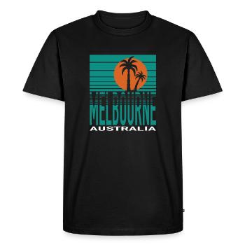 MELBOURNE - T-shirt Premium bio Homme - noir - Devant - Nico (187cm)