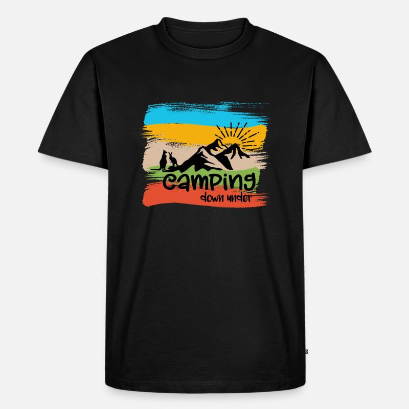 Camping down under - Männer Premium Bio T-Shirt - Schwarz
