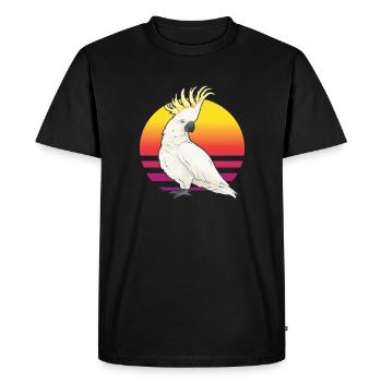 Cacatoès au lever du soleil - T-shirt Premium bio Homme - noir - Devant - Nico (187cm)