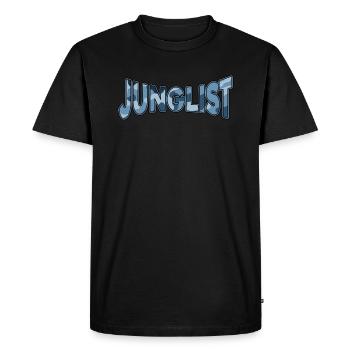 Junglist Blue Camo DNB Original Remix - T-shirt Premium bio Homme - noir - Devant - Nico (187cm)