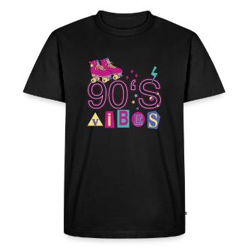 90's vibes - Men's Premium Organic T-Shirt - black - Front - Nico (187cm)