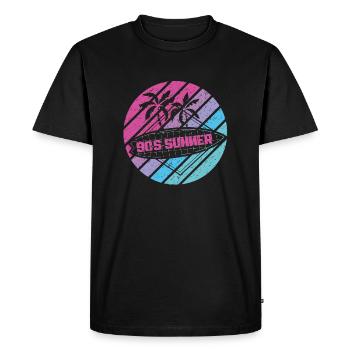 L’été des années 90 - T-shirt Premium bio Homme - noir - Devant - Nico (187cm)
