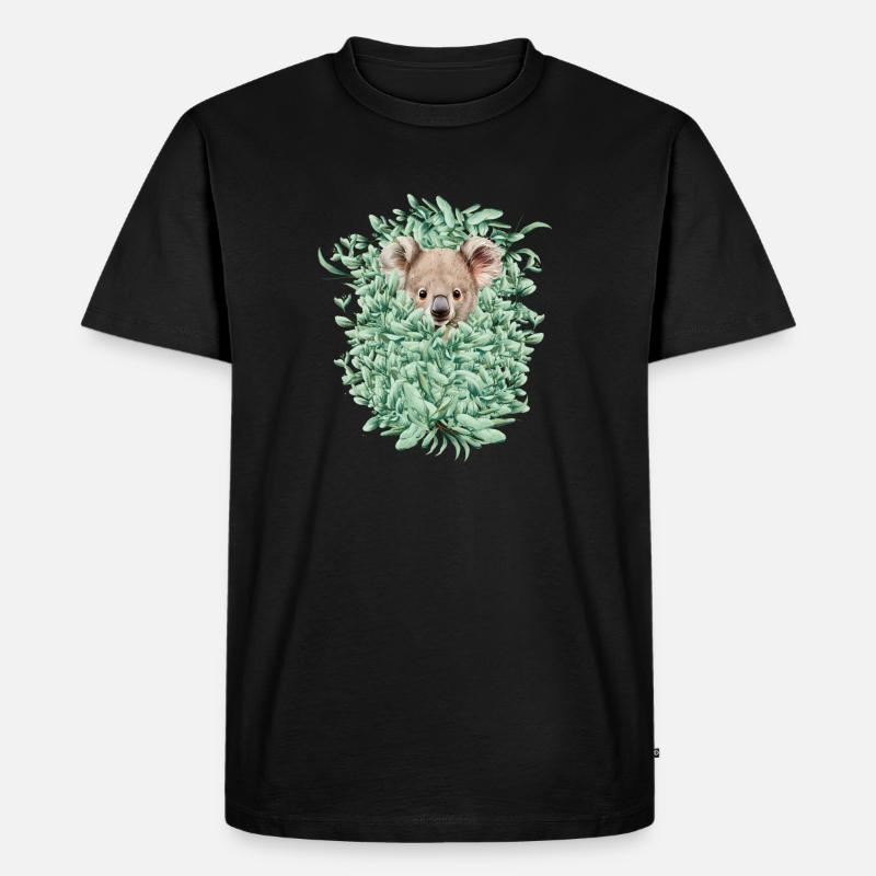 Koala Bear in Eukalyptuswald - Männer Premium Bio T-Shirt - Schwarz