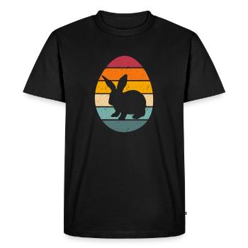 Easter Egg with bunny - Men's Premium Organic T-Shirt - black - Front - Nico (187cm)