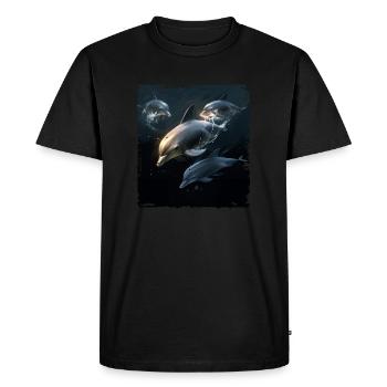 Observation des dauphins - T-shirt Premium bio Homme - noir - Devant - Nico (187cm)