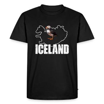 MAFFEUX MOINE EN ISLANDE - T-shirt Premium bio Homme - noir - Devant - Nico (187cm)