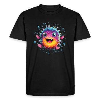 Poisson-globe - T-shirt Premium bio Homme - noir - Devant - Nico (187cm)