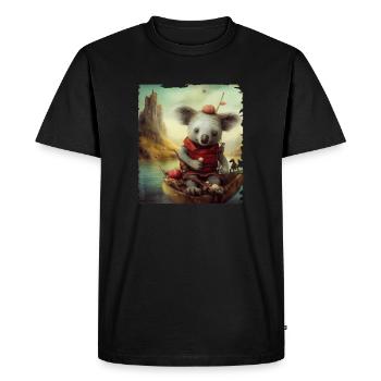Cute koala in the boat - Men's Premium Organic T-Shirt - black - Front - Nico (187cm)