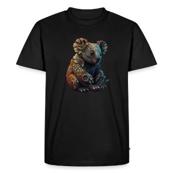 Robo Koala - T-shirt Premium bio Homme - noir - Devant - Nico (187cm)