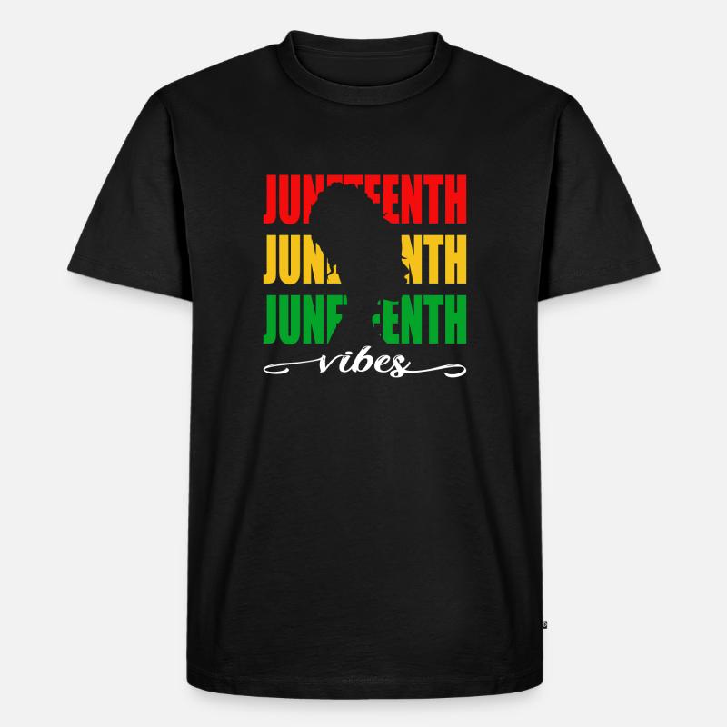Juneteeth vibes - Männer Premium Bio T-Shirt - Schwarz