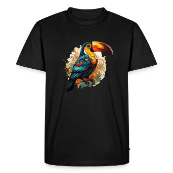 Toucan - T-shirt Premium bio Homme - noir - Devant - Nico (187cm)