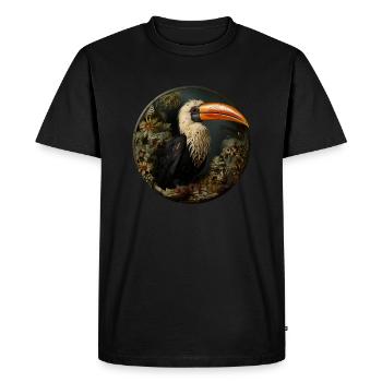 Style rétro d’oiseau utopique - T-shirt Premium bio Homme - noir - Devant - Nico (187cm)