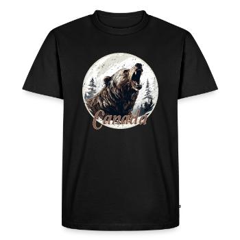 Canadian Grizzly retro style - Men's Premium Organic T-Shirt - black - Front - Nico (187cm)
