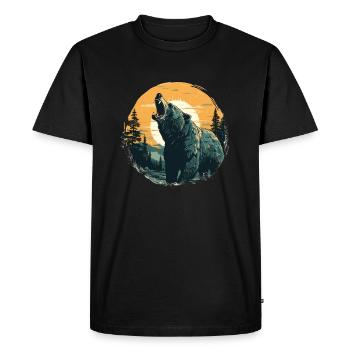Grizzly in sundown - Men's Premium Organic T-Shirt - black - Front - Nico (187cm)