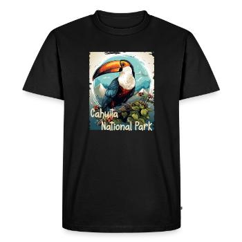 Cahuita National Park Toucan - Men's Premium Organic T-Shirt - black - Front - Nico (187cm)