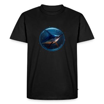 Marlin dans l’eau bleue - T-shirt Premium bio Homme - noir - Devant - Nico (187cm)