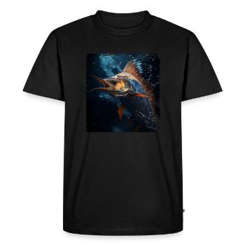 Marlin under Water - Men's Premium Organic T-Shirt - black - Front - Nico (187cm)