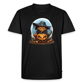 Citrouille effrayante - T-shirt Premium bio Homme - noir - Devant - Nico (187cm)
