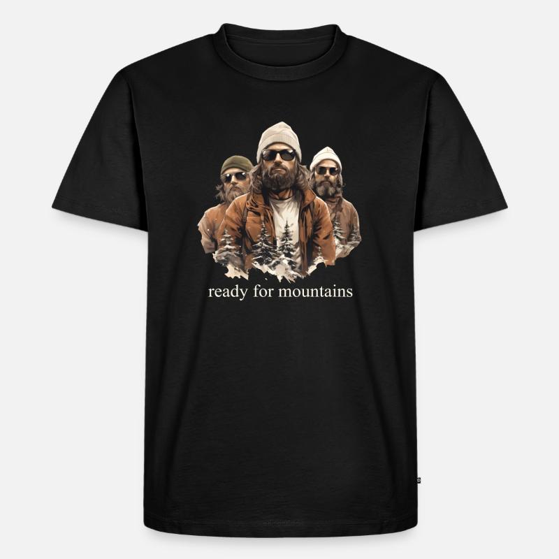 ready for mountains - Männer Premium Bio T-Shirt - Schwarz