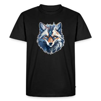 Wolf Face - Men's Premium Organic T-Shirt - black - Front - Nico (187cm)