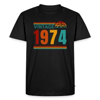 MILLÉSIME 1974 - T-shirt Premium bio Homme - noir - Devant - Nico (187cm)