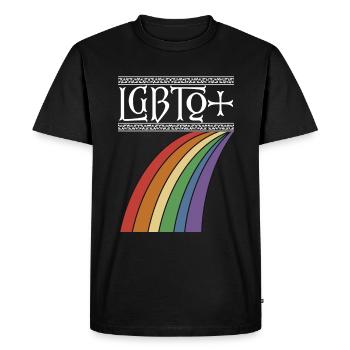 LGBTQ+ - T-shirt Premium bio Homme - noir - Devant - Nico (187cm)