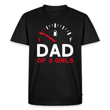 PAPA DE 3 FILLES FÊTE DES PÈRES PAPA TROIS FILLES - T-shirt Premium bio Homme - noir - Devant - Nico (187cm)