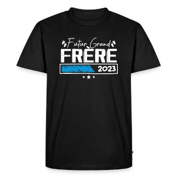 Futur Grand Frère 2023 - Cadeau Pour Frères - T-shirt Premium bio Homme - noir - Devant - Nico (187cm)