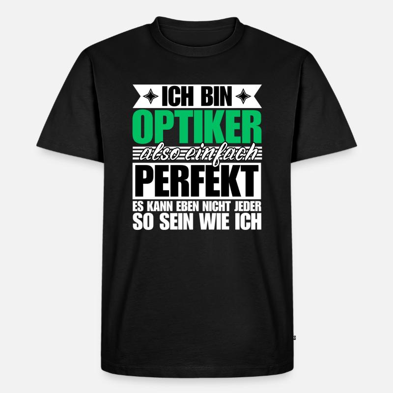 Perfekter Optiker - Männer Premium Bio T-Shirt - Schwarz