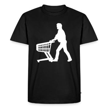 Shopping cart shopping cart man supermarket - Men's Premium Organic T-Shirt - black - Front - Nico (187cm)