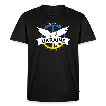 Ukraine Flag Peace Ukrainian Flag Peace - Men's Premium Organic T-Shirt - black - Front - Nico (187cm)