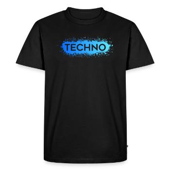 Techno Techno Bleu Splat - T-shirt Premium bio Homme - noir - Devant - Nico (187cm)