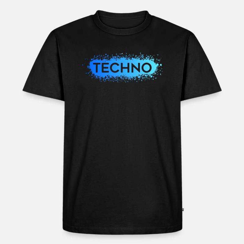 Techno Techno Bleu Splat - T-shirt Premium bio Homme - noir