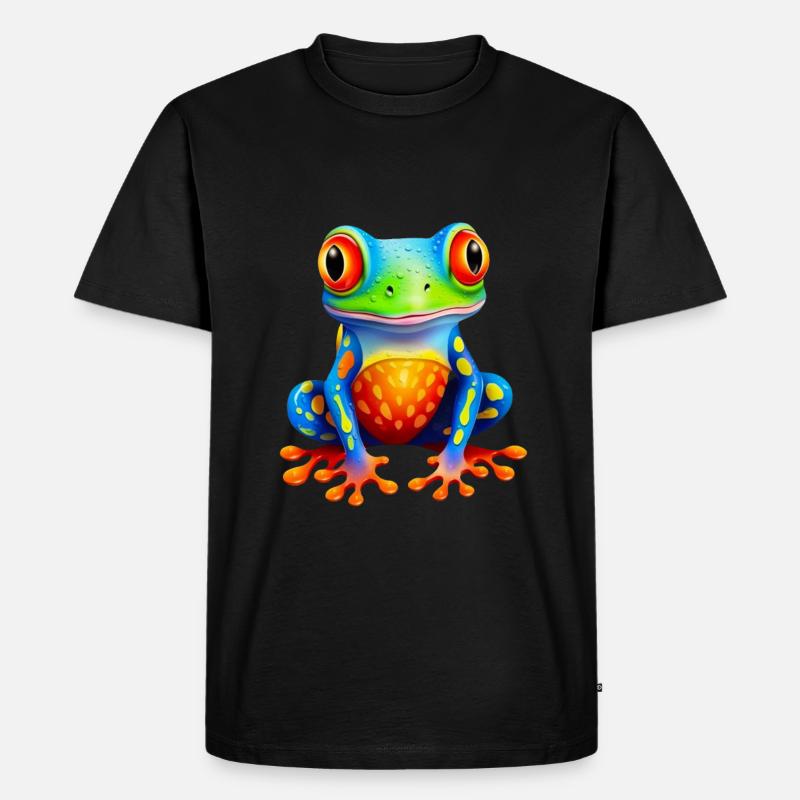 Frosch - Männer Premium Bio T-Shirt - Schwarz