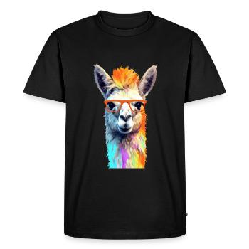 Lama - Men's Premium Organic T-Shirt - black - Front - Nico (187cm)