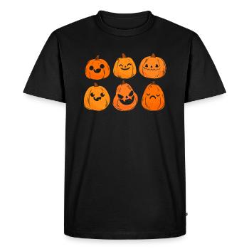 Jack O Lantern Pumpkin Face Retro Halloween - T-shirt Premium bio Homme - noir - Devant - Nico (187cm)