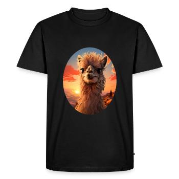 Alpaca - Men's Premium Organic T-Shirt - black - Front - Nico (187cm)