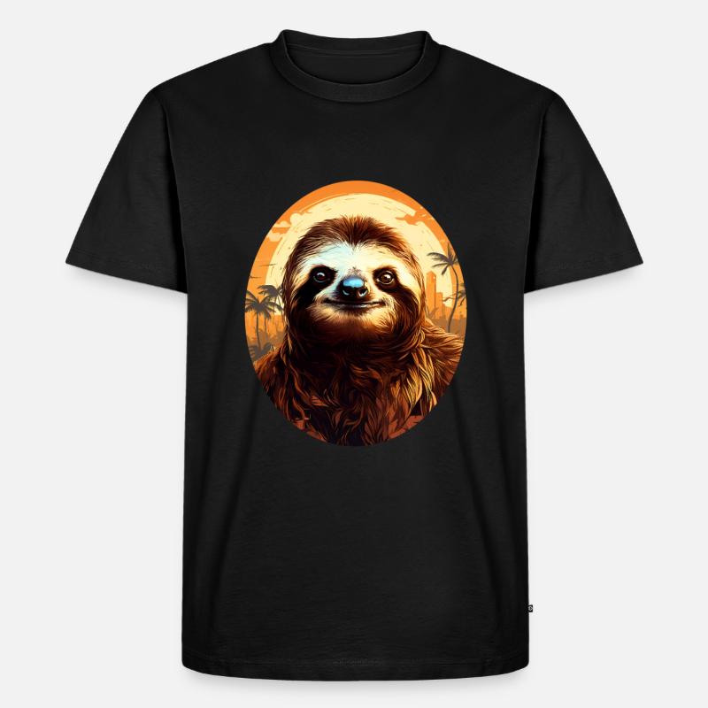 Faultier - Männer Premium Bio T-Shirt - Schwarz