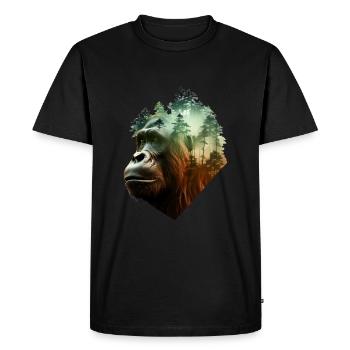 Gorille - T-shirt Premium bio Homme - noir - Devant - Nico (187cm)