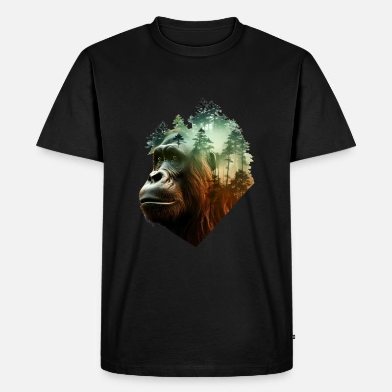 Gorilla - Männer Premium Bio T-Shirt - Schwarz