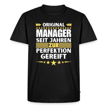 Des managers mûris à la perfection - T-shirt Premium bio Homme - noir - Devant - Nico (187cm)