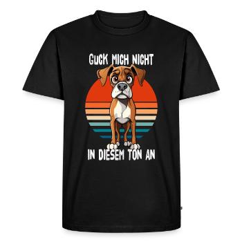 Ne me regarde pas dans ce boxer de tonalité - T-shirt Premium bio Homme - noir - Devant - Nico (187cm)