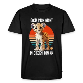 Don't Look At Me In That Tone Cheetah - Men's Premium Organic T-Shirt - black - Front - Nico (187cm)