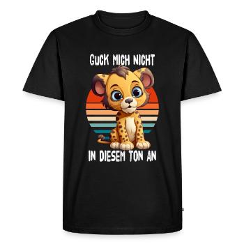 Ne me regarde pas sur ce ton, Léopard - T-shirt Premium bio Homme - noir - Devant - Nico (187cm)
