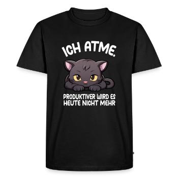 Je respire la panthère - T-shirt Premium bio Homme - noir - Devant - Nico (187cm)