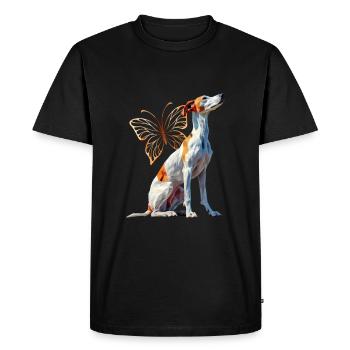 Lévrier - T-shirt Premium bio Homme - noir - Devant - Nico (187cm)
