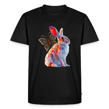 Lièvres - T-shirt Premium bio Homme - noir - Devant - Nico (187cm)